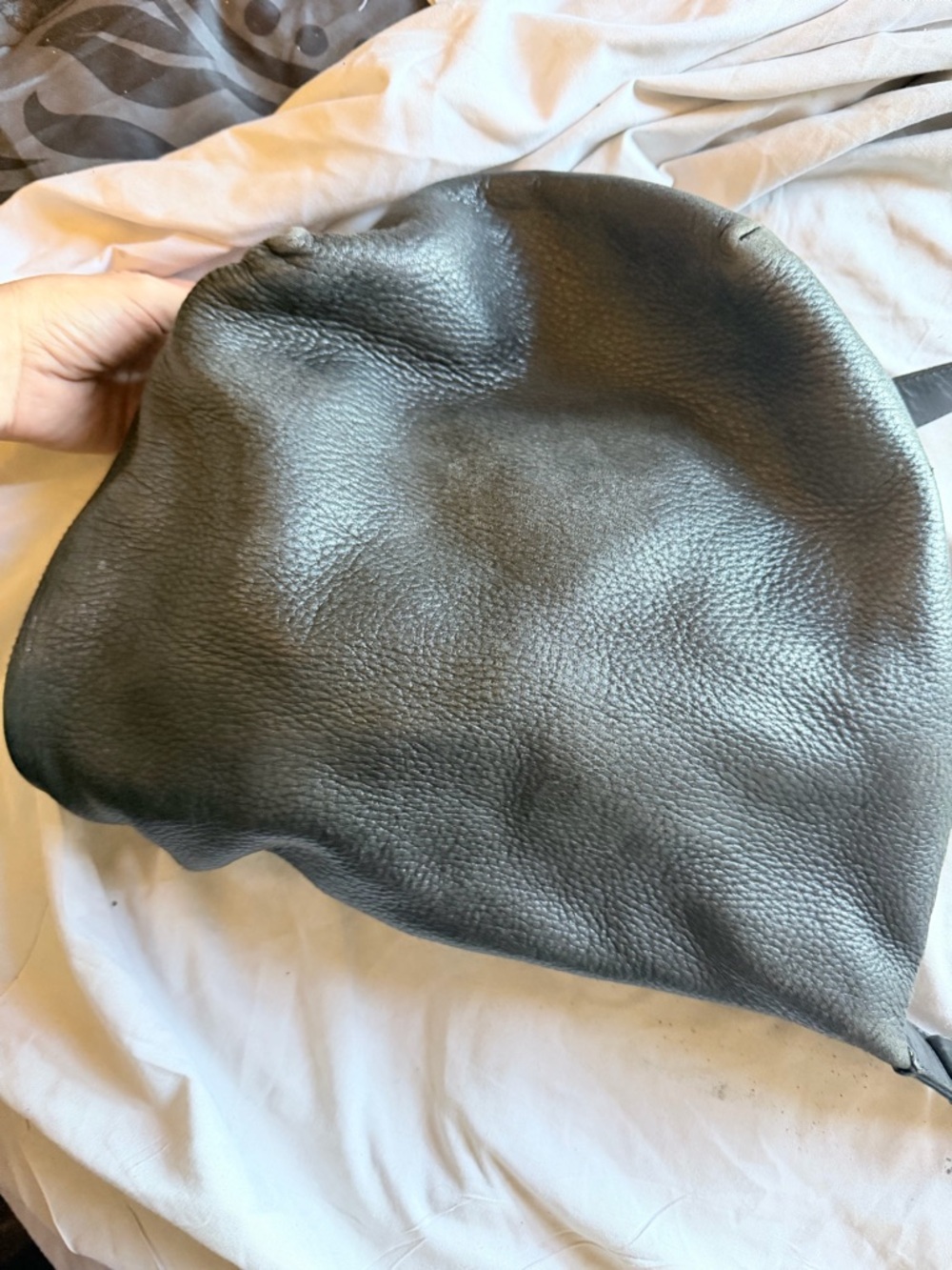 Vintage 1980s Bottega Veneta Black Pebbled Leather Crossbody Bag old money - Picture 3 of 8